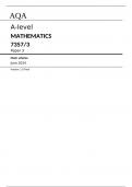 AQA A-level MATHEMATICS 7357/3 Paper 3 Mark scheme June 2024