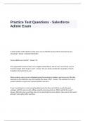 Practice Test Questions and Answers - Salesforce Admin Exam