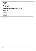 AQA A-level FURTHER MATHEMATICS 7367/2 Paper 2 Mark scheme June 2024