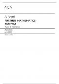 AQA    A-level FURTHER MATHEMATICS 7367/3M Paper 3 Mechanics Mark scheme June 2024