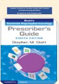 Complete Test Bank For Prescriber's Guide: Stahl's Essential Psychopharmacology 8th Edition By Stephen M. Stahl Complete Guide. 