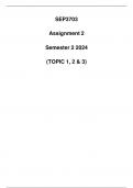 SEP3703 Assignment 2 Semester 2 2024 (Topic 1,2&3)