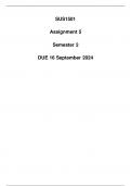 SUS1501 Assignment 5 Due 16 September 2024