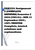 TAX3701 Assignment 2 (COMPLETE ANSWERS) Semester 2 2024 (798141) - DUE 13 September 2024 ; 100% TRUSTED Complete, trusted solutions and explanations