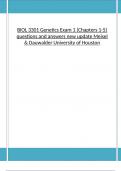 BIOL 3301 Genetics Exam 1 (Chapters 1-5) questions and answers new update Meisel & Dauwalder University of Houston