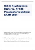 Nr546 Psychopharm Midterm / Nr 546 Psychopharm Midterm EXAM 2024