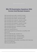 REx PN Examination Questions With Correct And Revised Answers