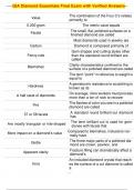 GIA Diamond Essentials Final Exam with Verified Answers