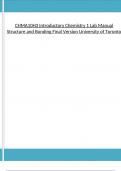 CHMA10H3 Introductory Chemistry 1|Lab Manual Structure and Bonding Final Version University of Toronto