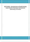 HLTA02H3 - Introduction to Health Studies exam Practice Questions and answers University of Toronto