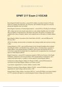 SPMT 217 Exam 2 VOCAB