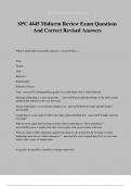 SPC 4445 Midterm Review Exam Questions And Correct Revised Answers