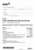 AQA GCSE FOOD PREPARATION AND NUTRITION PAPER 1 2024 (8585/W: Food Preparation and Nutrition)