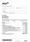 AQA A LEVEL BUSINESS PAPER 1 QUESTION PAPER 2024  (7132/1)