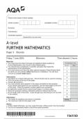 AQA Further Mathematics 7367 3D question paper FurtherMathematics A 7June 2024