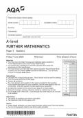 AQA Further Mathematics 7367 3S question paper FurtherMathematics A 7June 2024