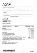 AQA A LEVEL BUSINESS PAPER 3 QUESTION PAPER 2024 (7132/3)