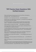 TRT Practice Exam Questions With Verified Answers