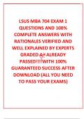  LSUS MBA 704 EXAM 1 QUESTIONS AND 100% COMPLETE ANSWERS WITH RATIONALES VERIFIED AND WELL EXPLAINED BY EXPERTS GRADED A+ ALREADY PASSED!!!!WITH 100% GUARANTEED SUCCESS AFTER DOWNLOAD (ALL YOU NEED TO PASS YOUR EXAMS)