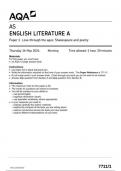 AQA English Literature 7711 1 question paper EnglishLiteratureA AS 16May 2024