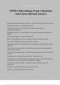 UIOWA Microbiology Exam 1 Questions And Correct Revised Answers