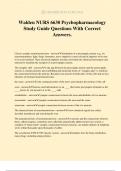 Walden NURS 6630 Psychopharmacology Study Guide Questions With Correct Answers.