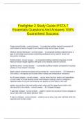   Firefighter 2 Study Guide IFSTA 7 Essentials Questions And Answers 100% Guaranteed Success.