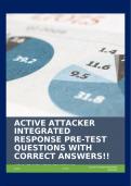 ACTIVE ATTACKER INTEGRATED RESPONSE PRE-TEST QUESTIONS WITH CORRECT ANSWERS!!