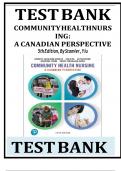 Test Bank - Stamler and Yiu's Community Health Nursing: A Canadian Perspective, 6th Edition (Dosani, 2025), Chapter 1-33 | All Chapters