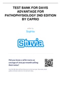 TEST BANK FOR DAVIS ADVANTAGE FOR PATHOPHYSIOLOGY 2ND EDITION