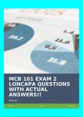 MCB 101 EXAM 2 LONCAPA QUESTIONS WITH ACTUAL ANSWERS!!