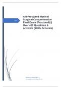 ATI Proctored-Medical Surgical Comprehensive Final Exam (Proctored) || Over 400 Questions & Answers (100% Accurate)