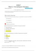 NR507 Week 2 Hematological Disorders Questions (All correct answers, Already graded A+)  Exam 2024/2025 Chamberlain College of Nursing NR 507 - Advanced Pathophysiology 