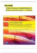 Test bank for Human Physiology: An Integrated Approach 8th Edition by Silverthorn, All Chapters 1 to 26 Covered, ISBN: 9780134605197  (100% Verified Edition)