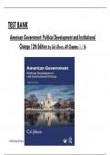 American Government: Political Development and Institutional Change 12th Edition TEST BANK by Cal Jillson, All Chapters 1 to 16 Covered, ISBN: 9781032293967 (100% Verified Edition)