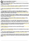 Pharmacology Midterm Test Bank 1 Questions (All correct answers, Already graded A+)  Exam 2024/2025 Chamberlain College of Nursing NR 507 