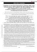 Guidelines for the Early Management of Patients With Acute Ischemic Stroke-  ;Questions (All correct answers, Already graded A+)  Exam 2024/2025 