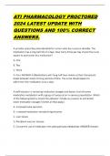 ATI PHARMACOLOGY PROCTORED 2024 LATEST UPDATE  Questions and Answers , 100% Correct, Download to Score A