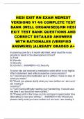 HESI EXIT RN EXAM NEWEST VERSIONS V1-V6 COMPLETE TEST BANK (WELL ORGANISED)  Questions and Answers , 100% Correct, Download to Score A