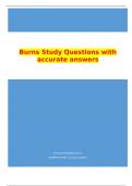 Burns Study Questions with accurate answers 2024