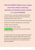 NUR 257 /NUR257 Midterm Exam | Aging and Chronic Illness in Nursing | Questions and Verified Answers Graded A+ | Latest 2024/2025