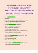 BUNDLE FOR WGU D094 EXAM QUESTIONS AND VERIFIED ANSWERS GRADED A+ | (WGUD094) EDUCATIONAL PSYCHOLOGY AND DEVELOPMENT OF CHILDREN AND ADOLESCENTS | LATEST 2024/2025 