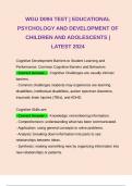 WGU D094 TEST | EDUCATIONAL PSYCHOLOGY AND DEVELOPMENT OF CHILDREN AND ADOLESCENTS | LATEST 2024