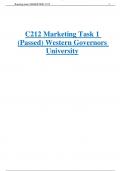 C212 Marketing Task 1  (Passed) Western Governors  University 