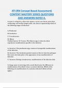 ATI (RN Concept Based Assessment)  CONTENT MASTERY SERIES QUESTIONS  AND ANSWERS RATED A.