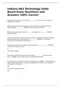 Indiana Nail Technology State Board Exam Questions and Answers 100% Correct