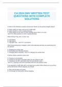 CA 2024 DMV WRITTEN TEST QUESTIONS WITH COMPLETE SOLUTIONS