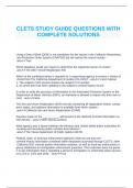 CLETS EXAM QUESTIONS WITH COMPLETE SOLUTIONS