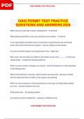 OHIO PERMIT TEST PRACTICE QUESTIONS AND ANSWERS 2024