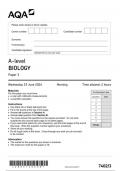 AQA  Biology 7402 paper 3 question paper Biology A 19June 2024